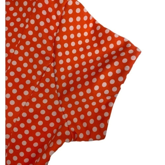 Shelby & Palmer Orange and White Polka Dot Pleated Knee Length Dress Size 2X-3X - Picture 8 of 9